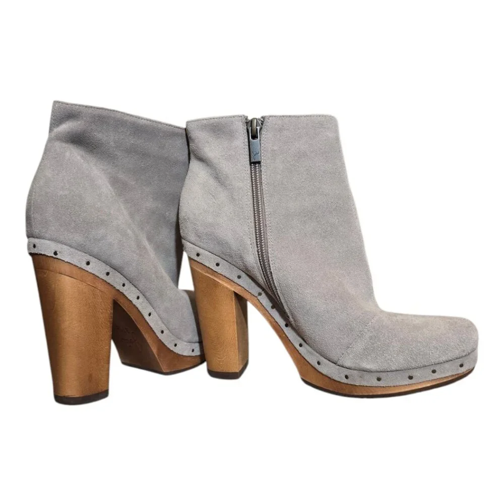 JOIE Women's Retro Platform Suede Clog Ankle Dewitt Bootie sz  37.5 (7.5) NWOT